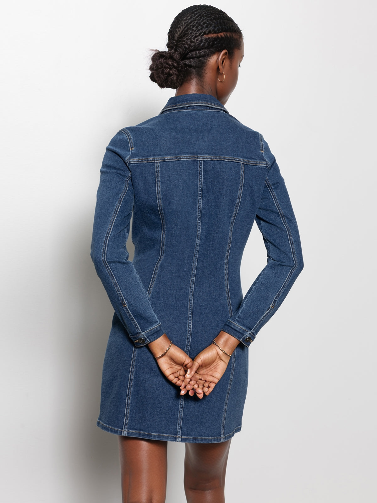 Sculpted Denim Mini Dress