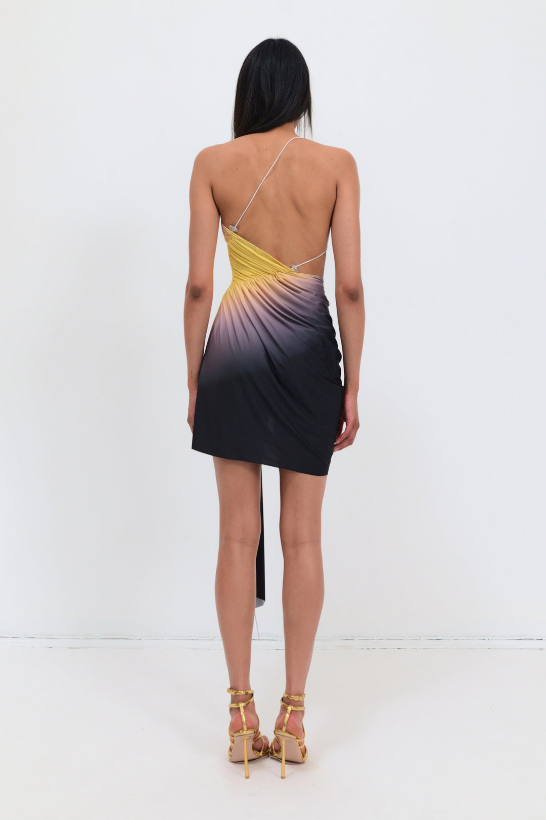 Signature mini dress in black/yellow