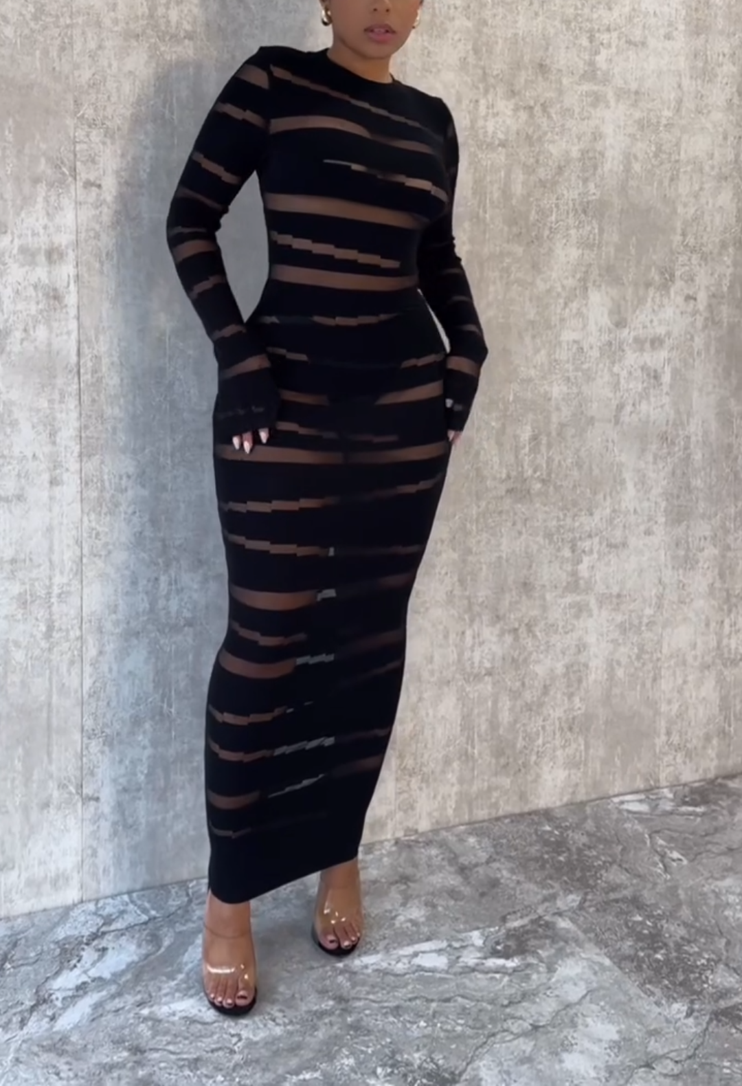Sexy long hollow hip dress
