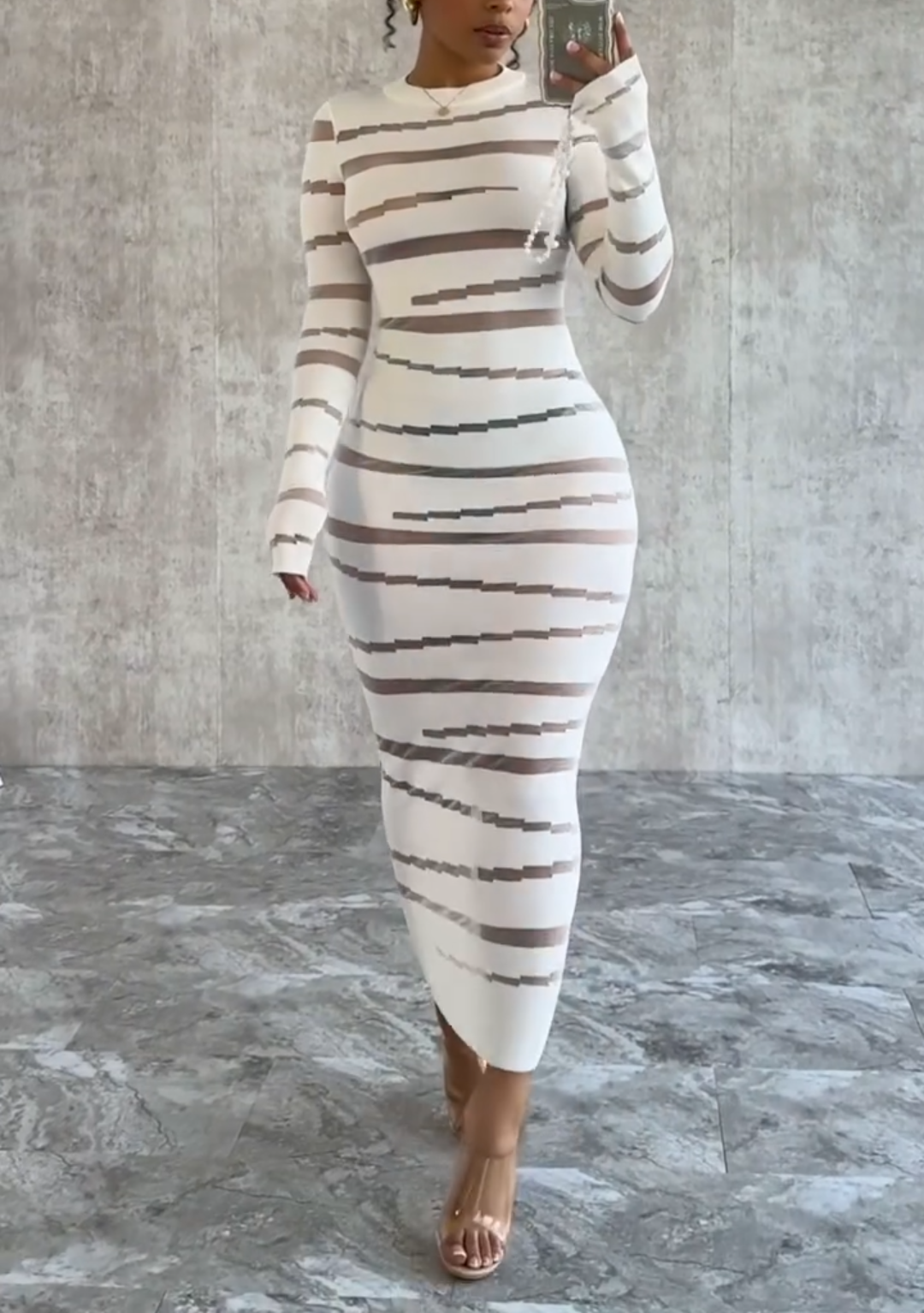 Sexy long hollow hip dress