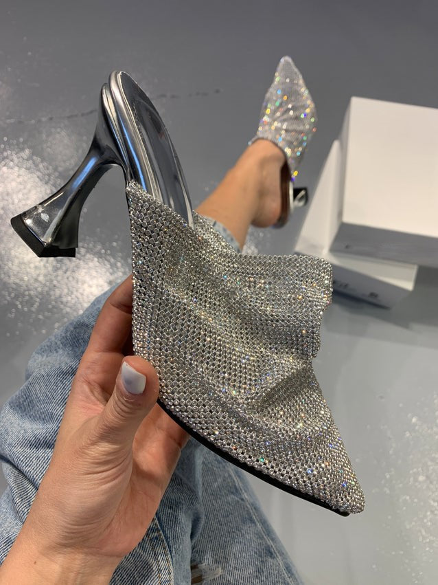 Moroccan rhinestone slippers