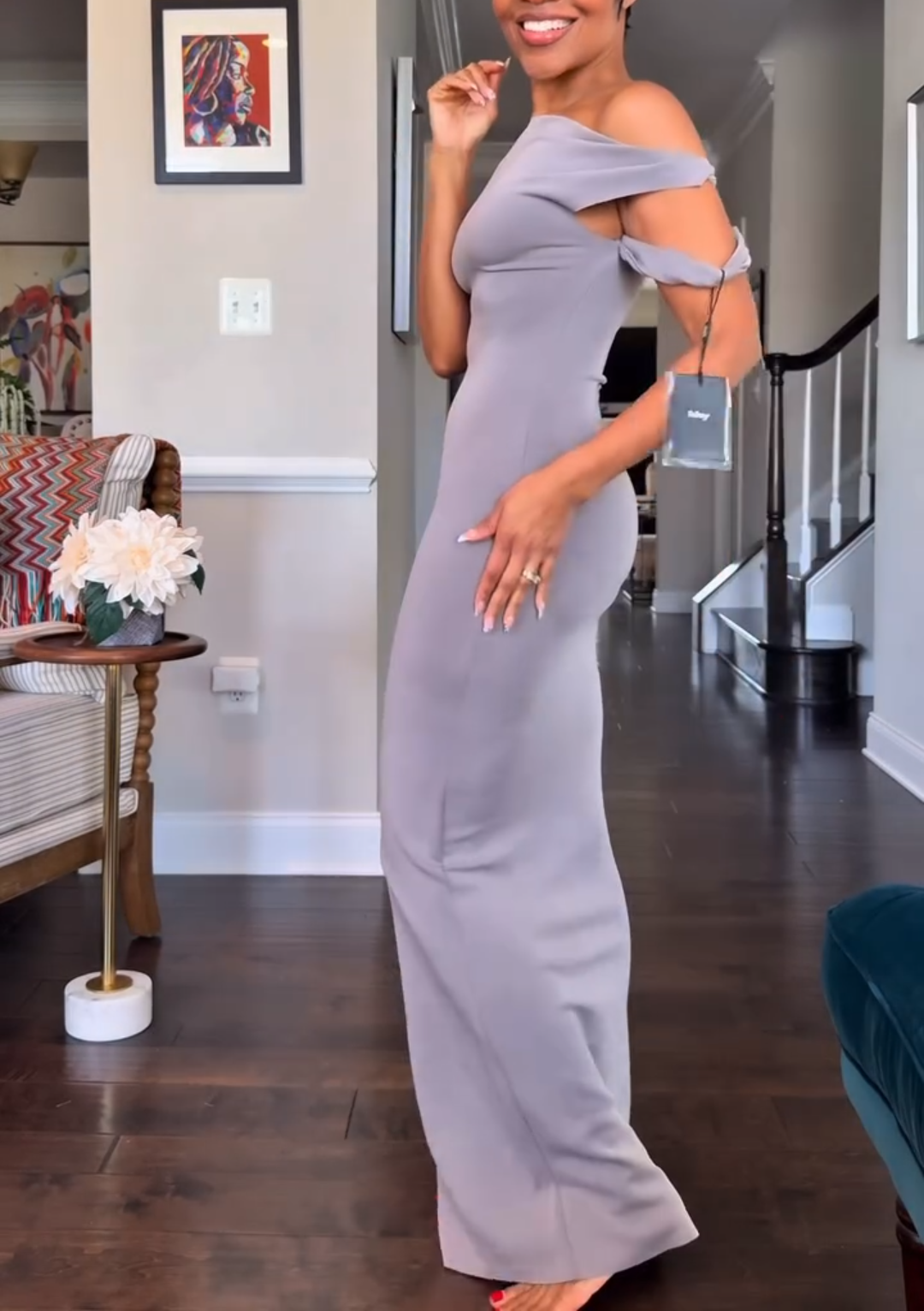 Solid Color Elegant Strapless Maxi Dress