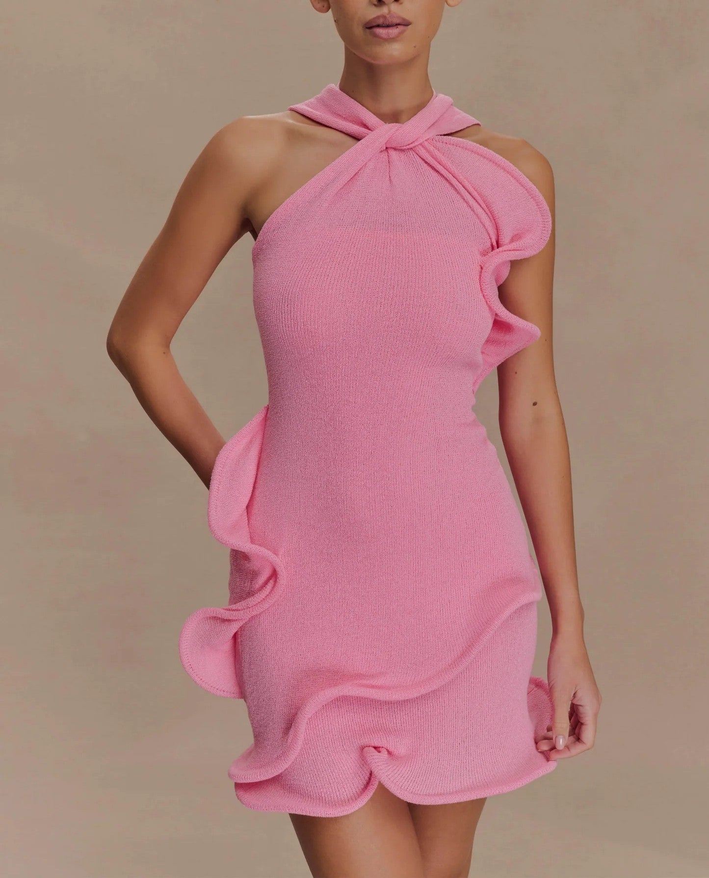 Halter Knit Mini Dress