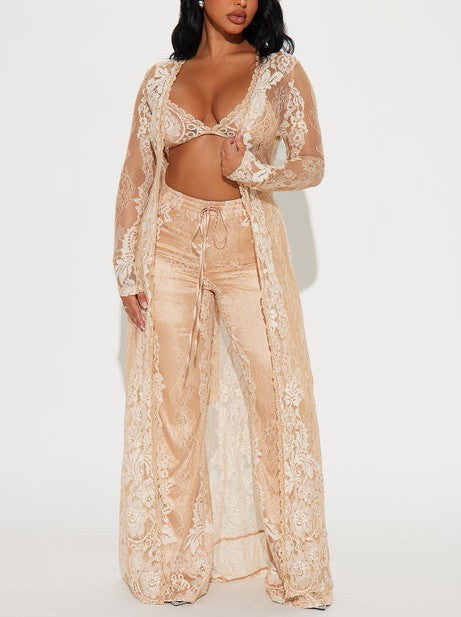 Lush Weekend 3 Piece Lace Pant Set