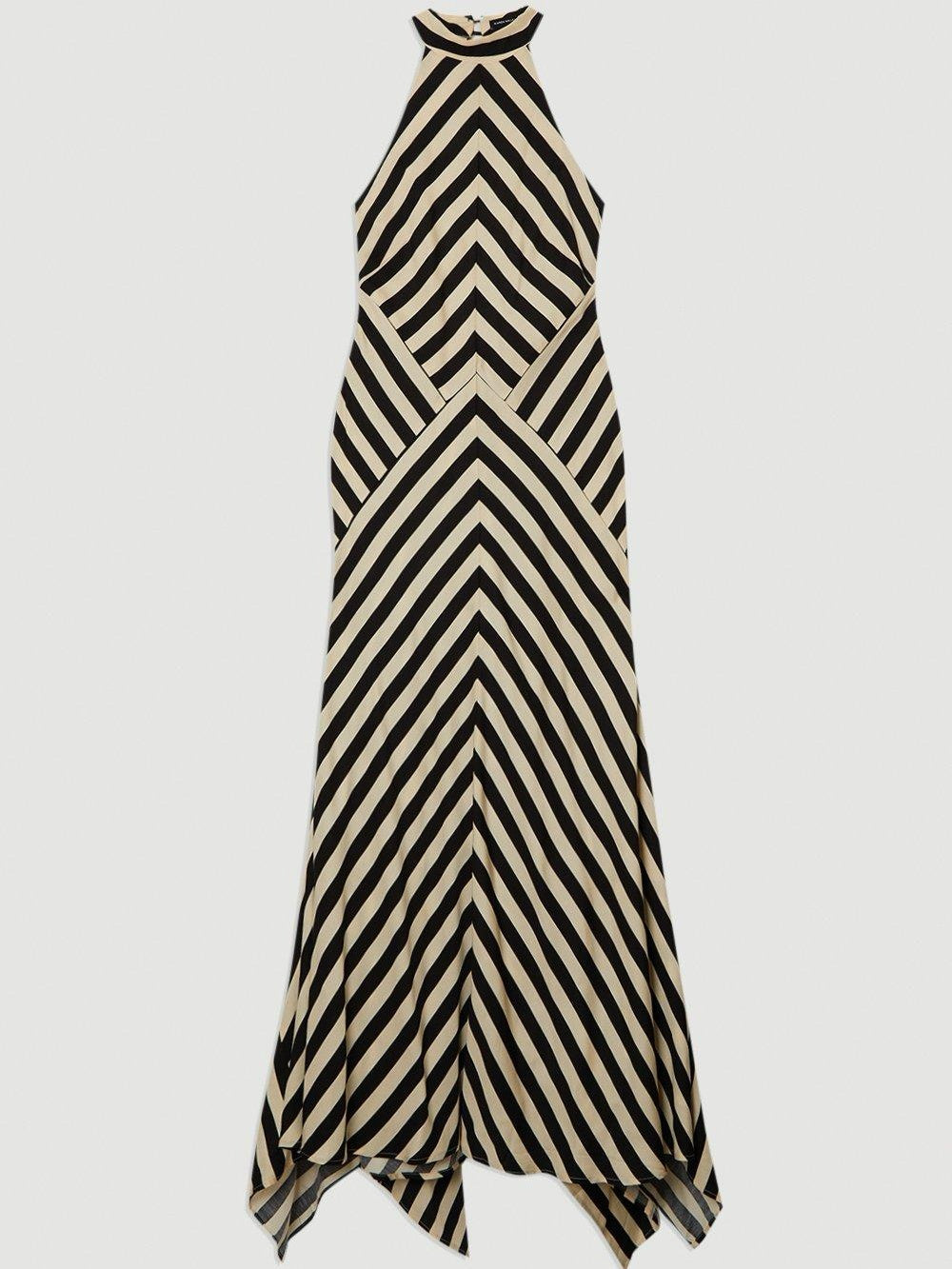 Tall Mono Fluid Stripe Cotton Mix Maxi Woven Dress