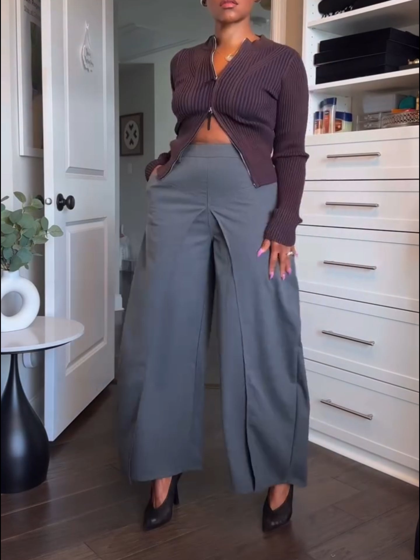 Casual Split Carrot Pants