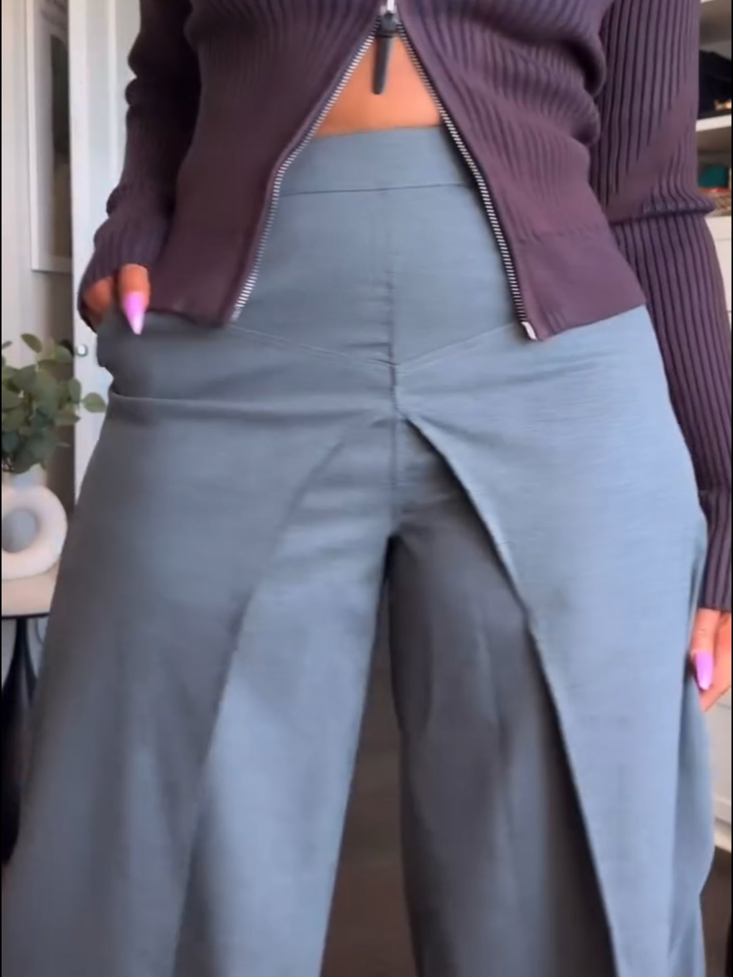 Casual Split Carrot Pants