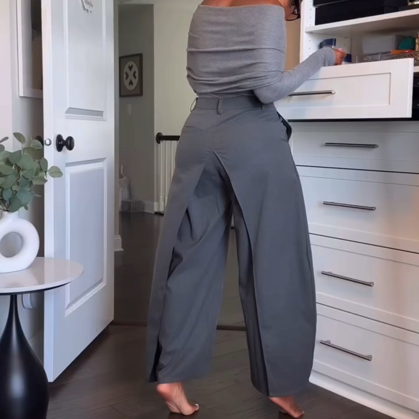 Casual Split Carrot Pants