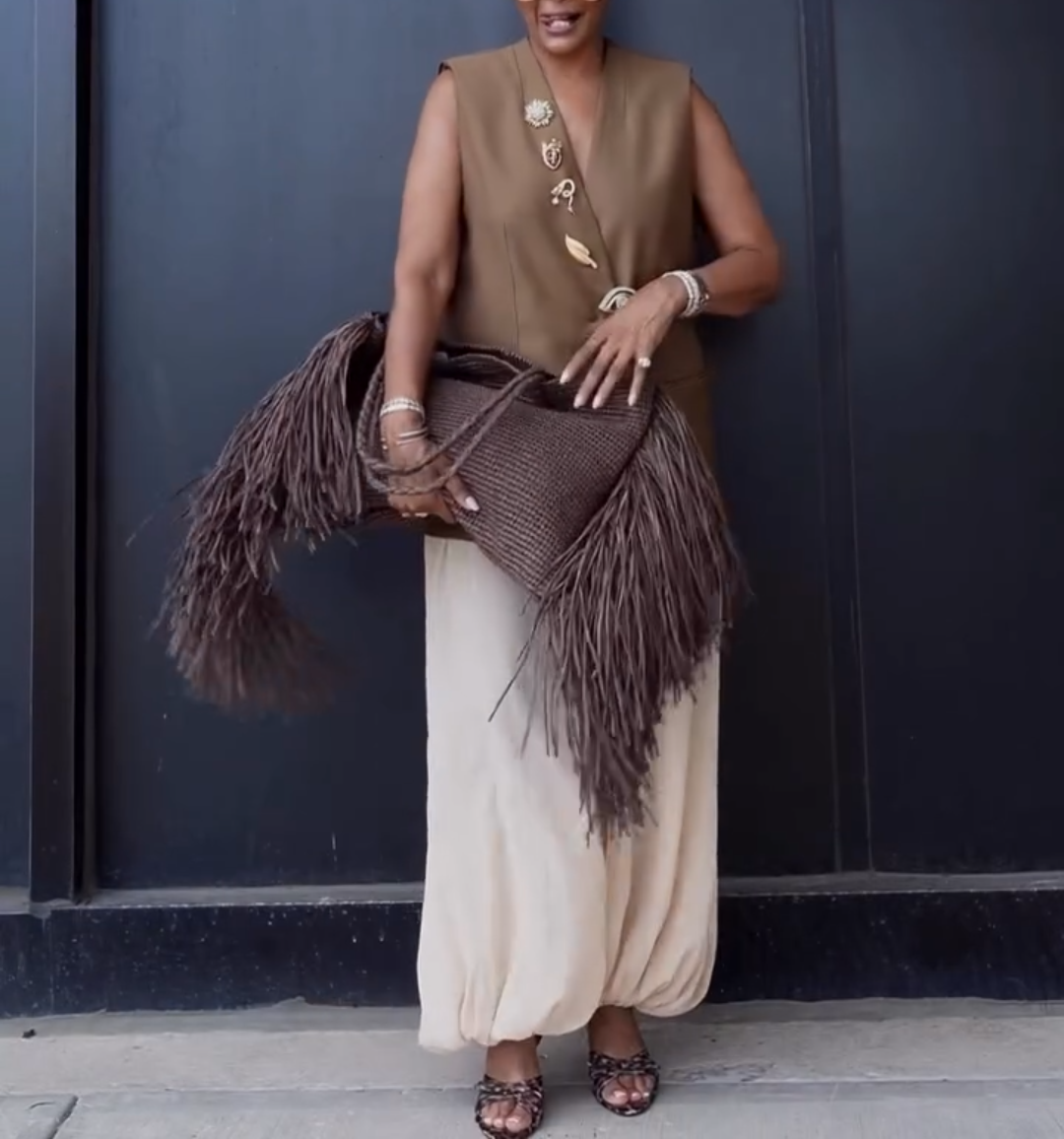Straw Bag with Fringe