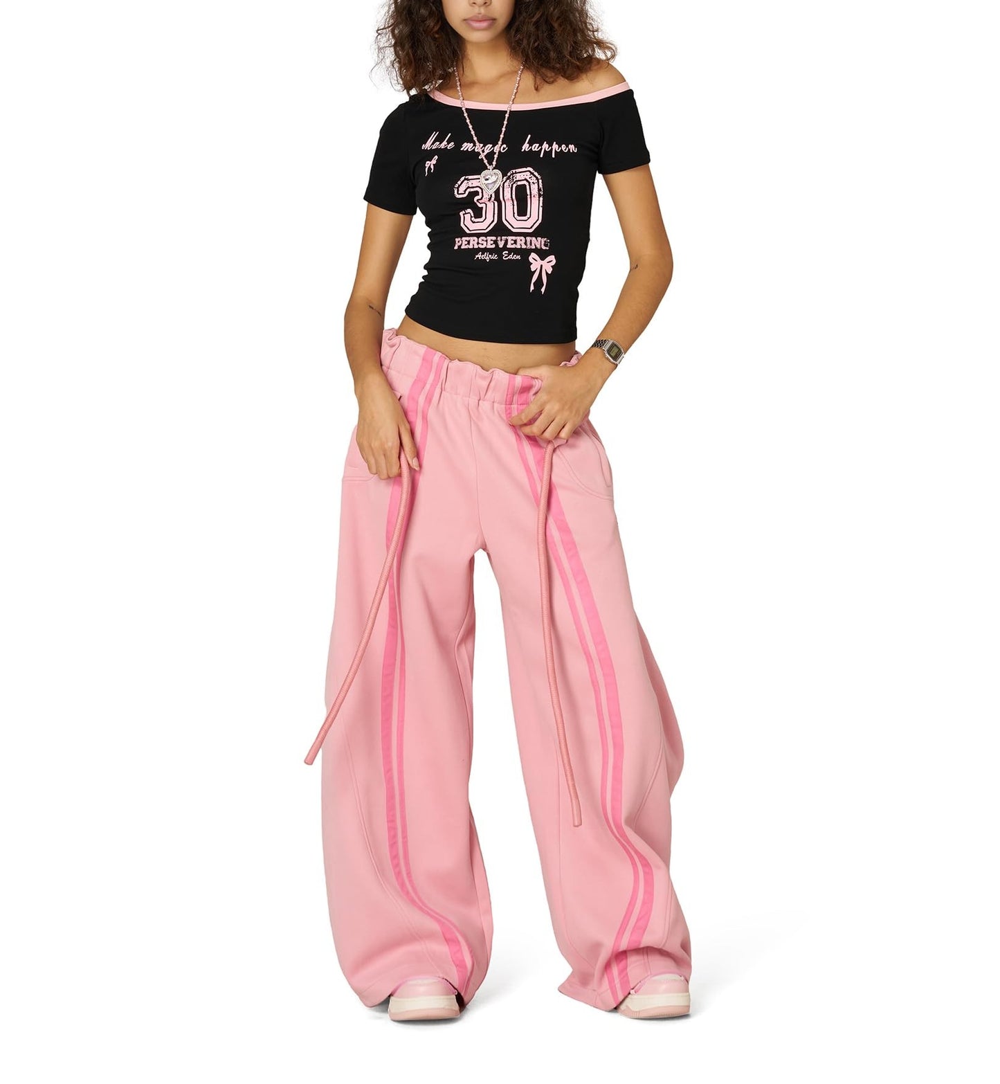 Striped Loose Wide-Leg Pants