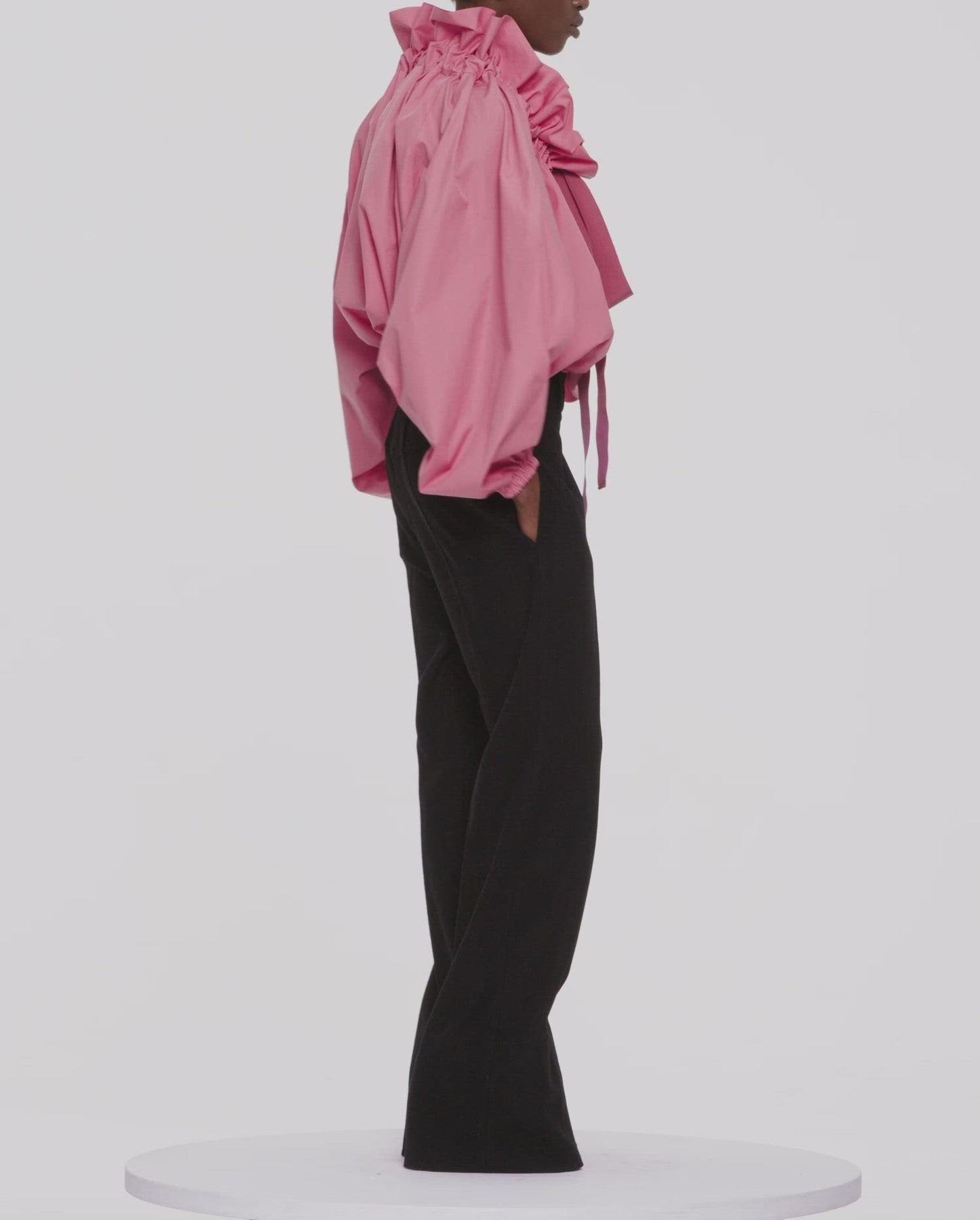 Drawstring Puff Sleeve Top