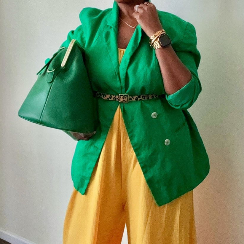 Kiss-lock Closure Adorned Leather Bag - Green