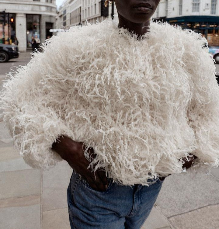 Feather Fringe Metallic Thread Jacket