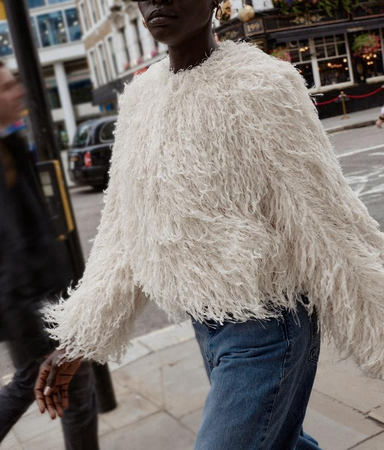 Feather Fringe Metallic Thread Jacket