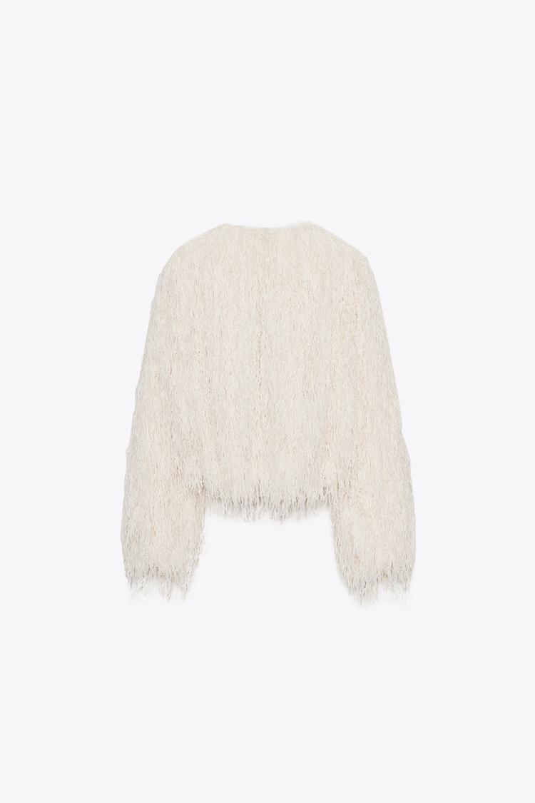 Feather Fringe Metallic Thread Jacket