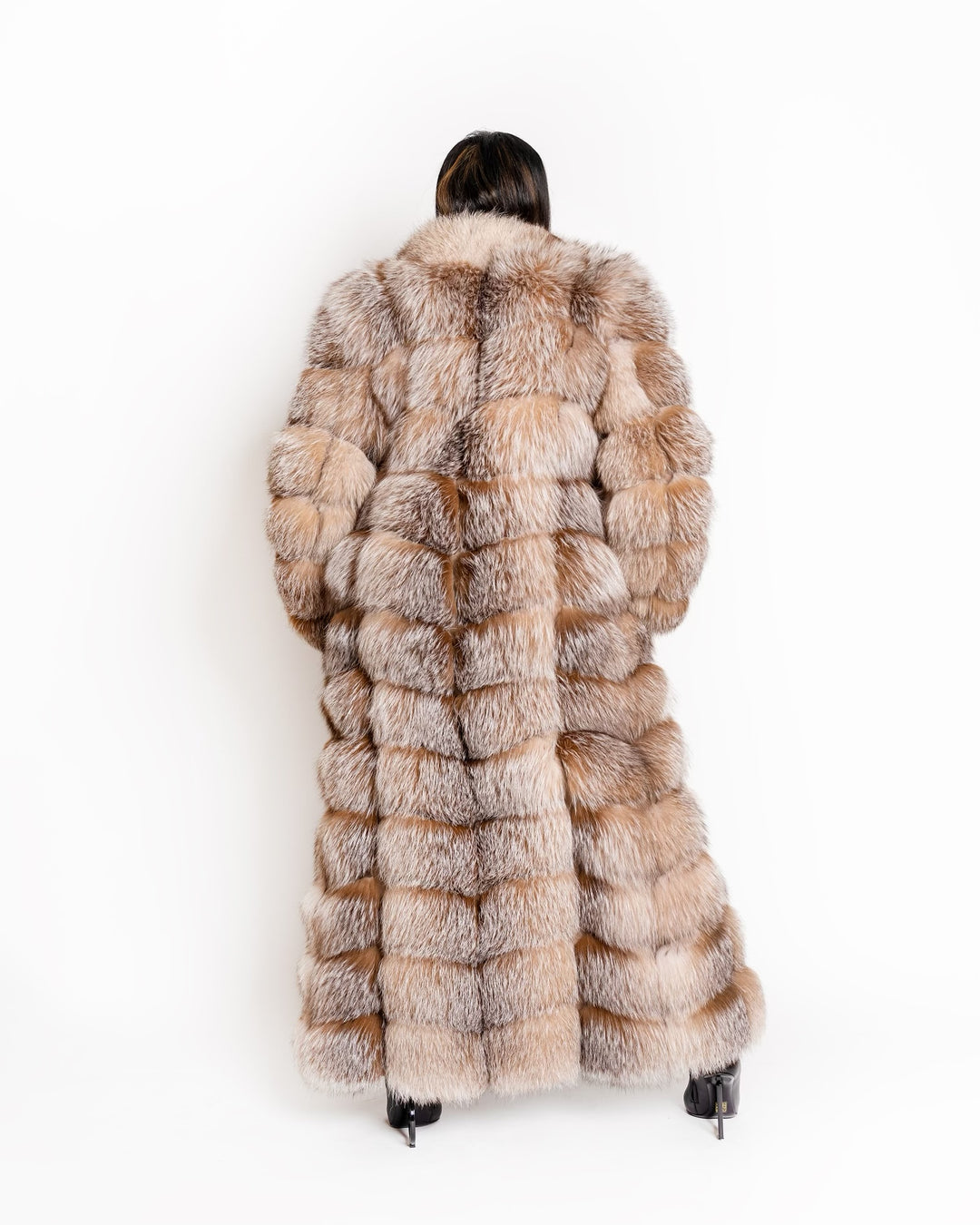 (✔️Free shipping)Crystal Fox Full Length Fur Coat/Vest