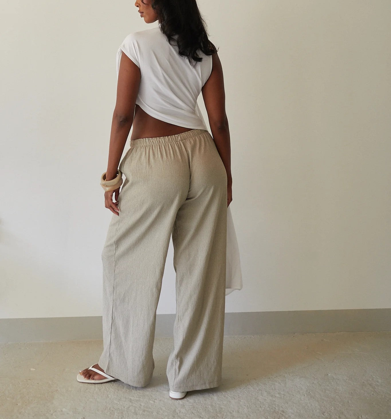 Asymmetric Pleated Stretch Top