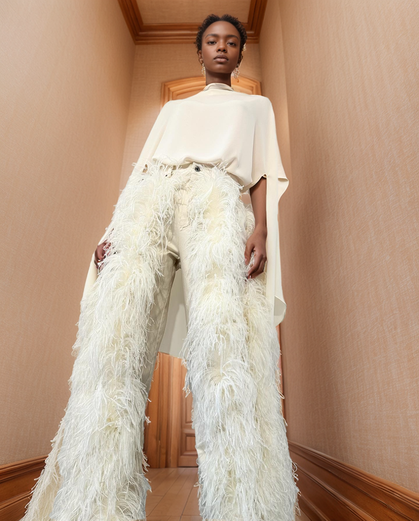 Feathers Butter Washed Denim Straight Leg Pant