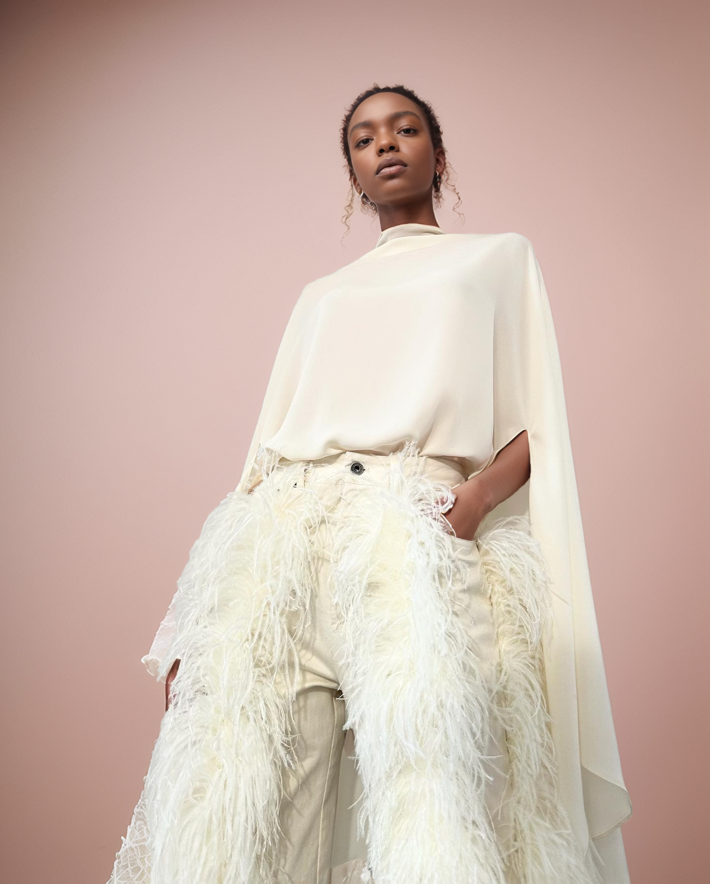 Feathers Butter Washed Denim Straight Leg Pant