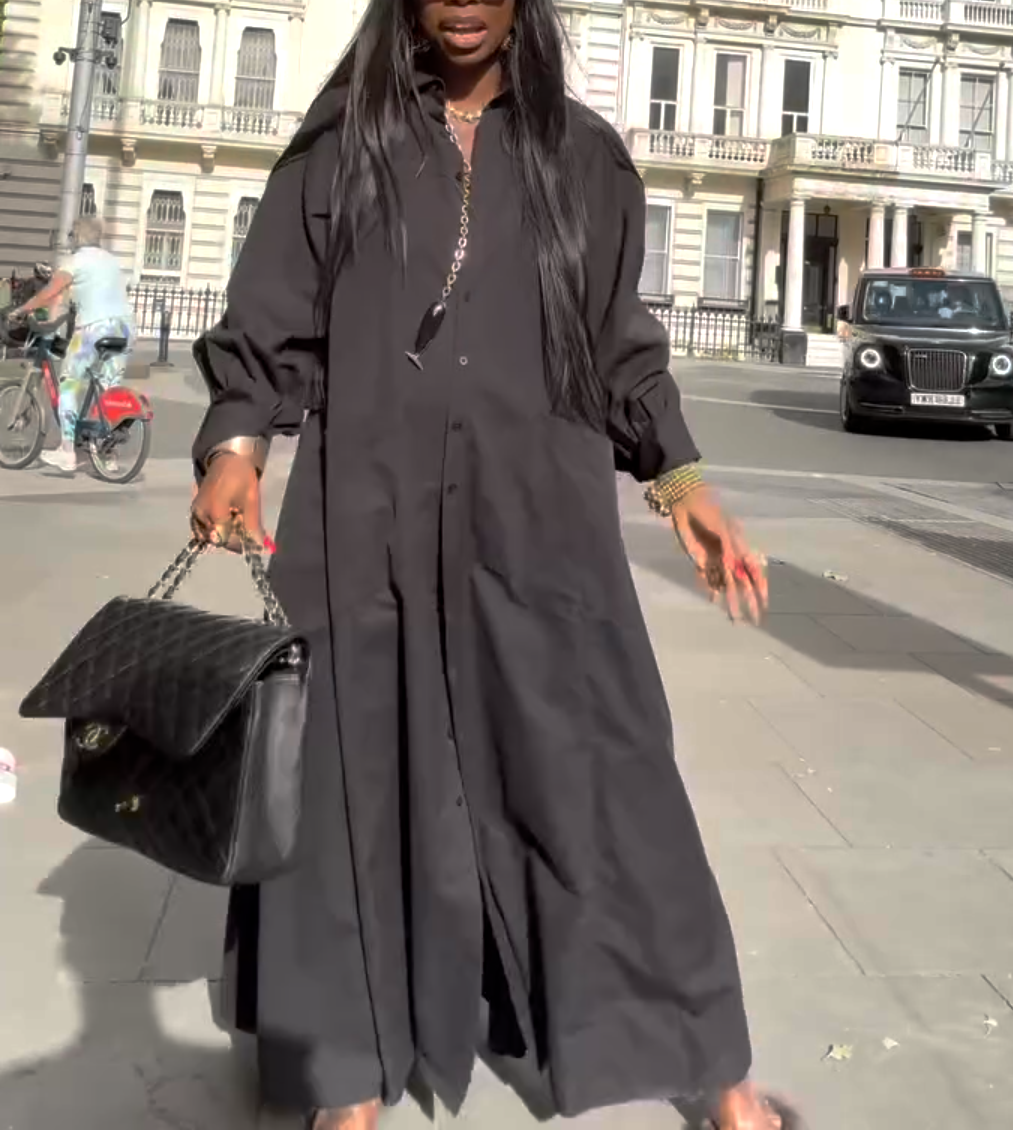 Maxi Flared Shirt Dress