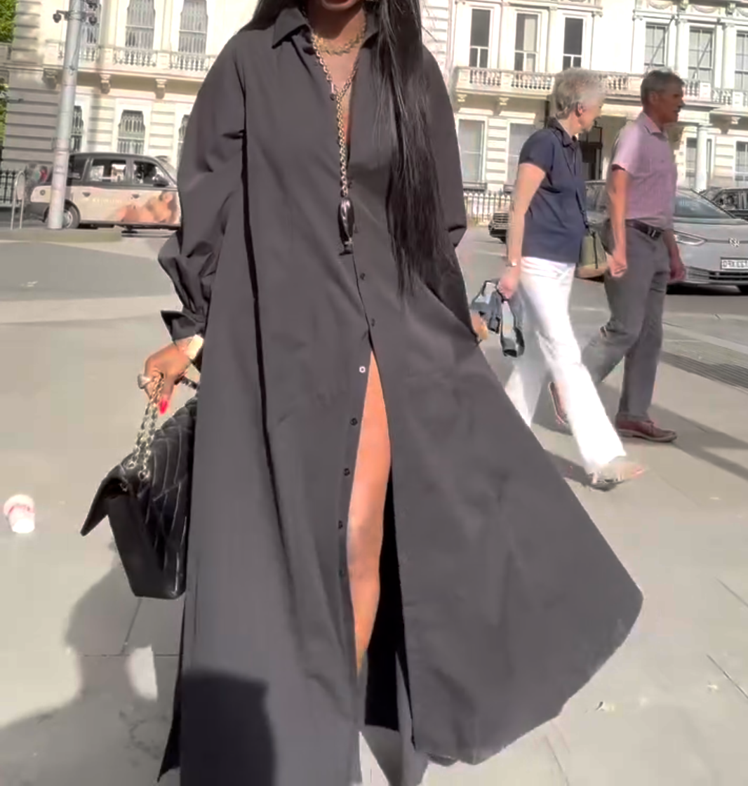 Maxi Flared Shirt Dress