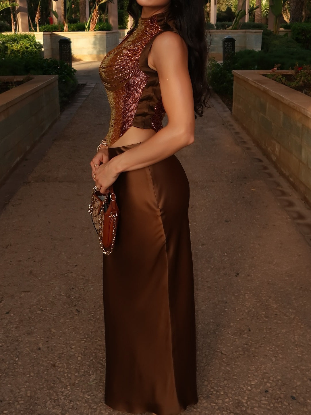 Sexy Sleeveless Tassel Top and Skirt 2-Piece Set