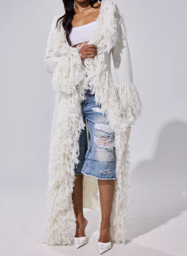 Fab Tassel Knit Cardigan Coat