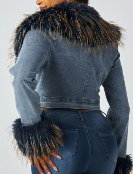 Fab Faux Fur Denim Jacket