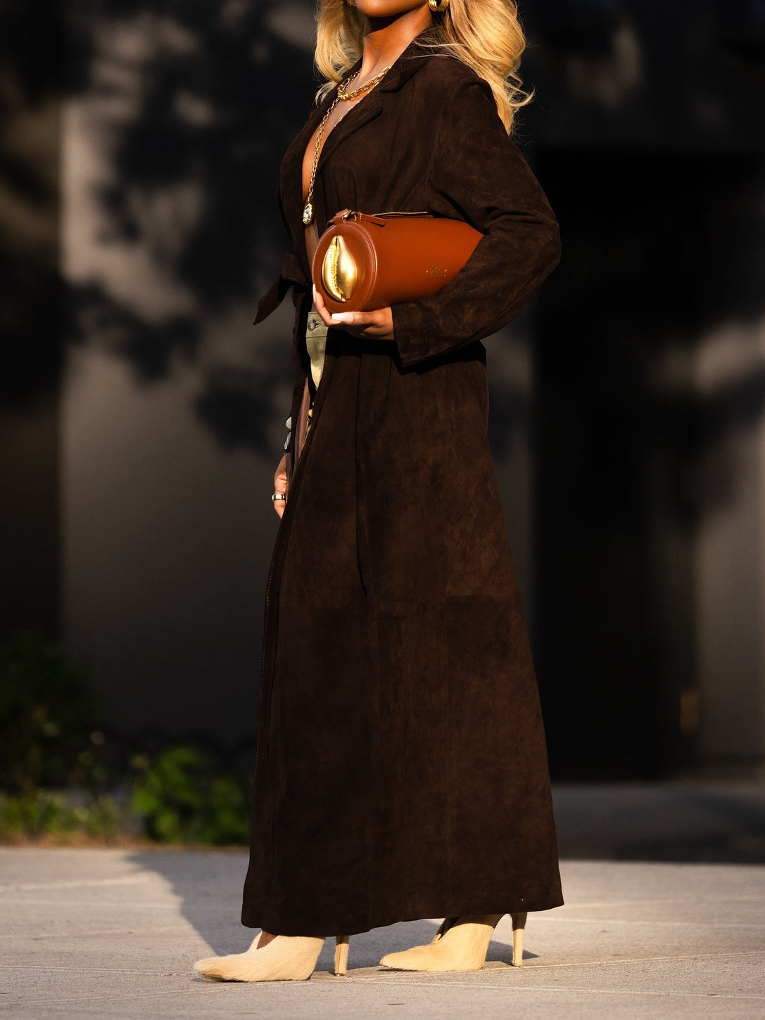 Suede Trench Coat