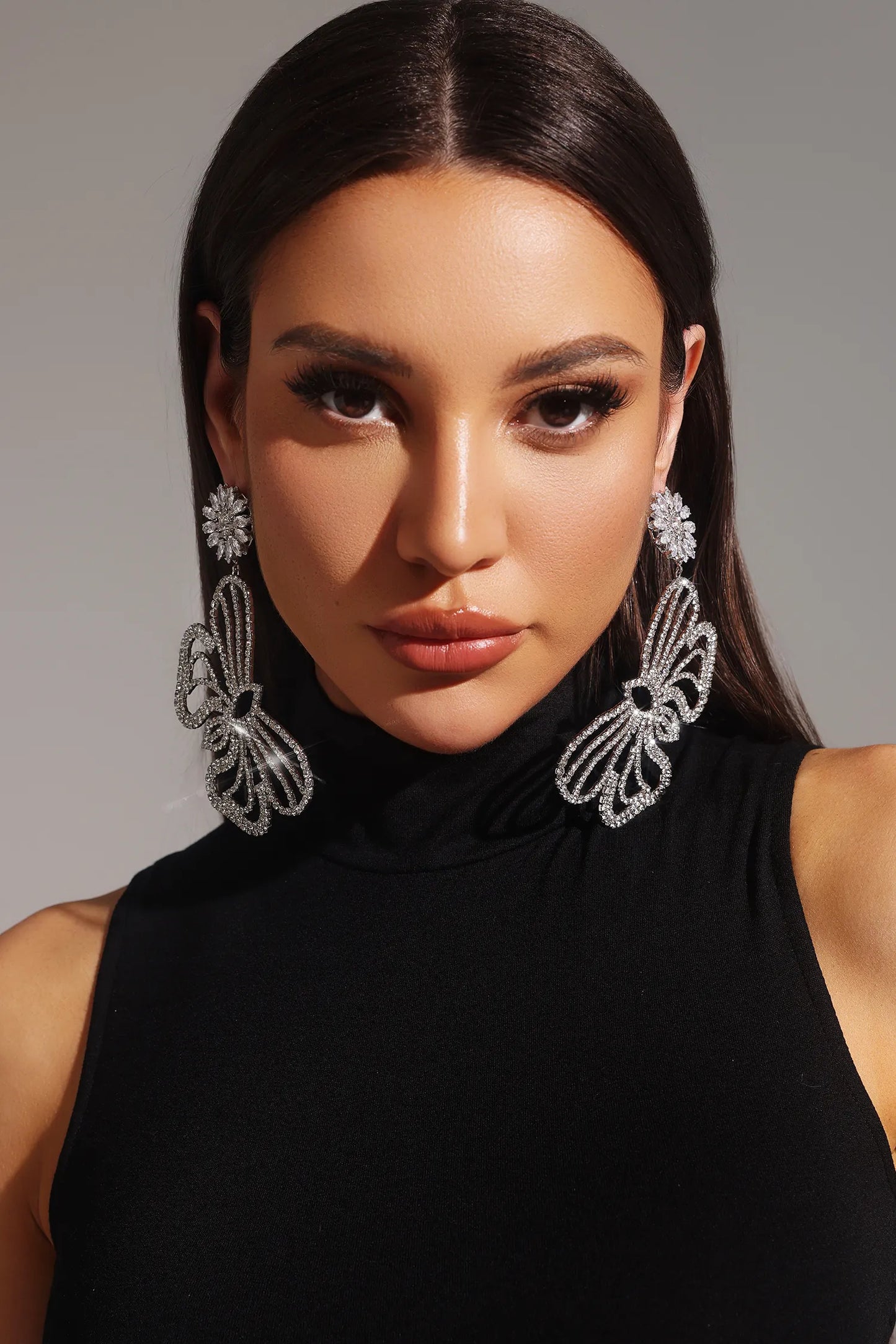 Butterfly Hollow Out Diamond Earrings