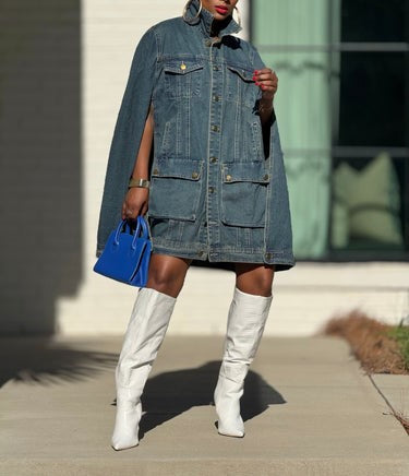 Fashion denim cape