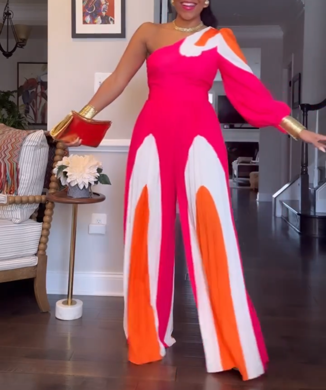 Rose One-shoulder Jumpsuit
