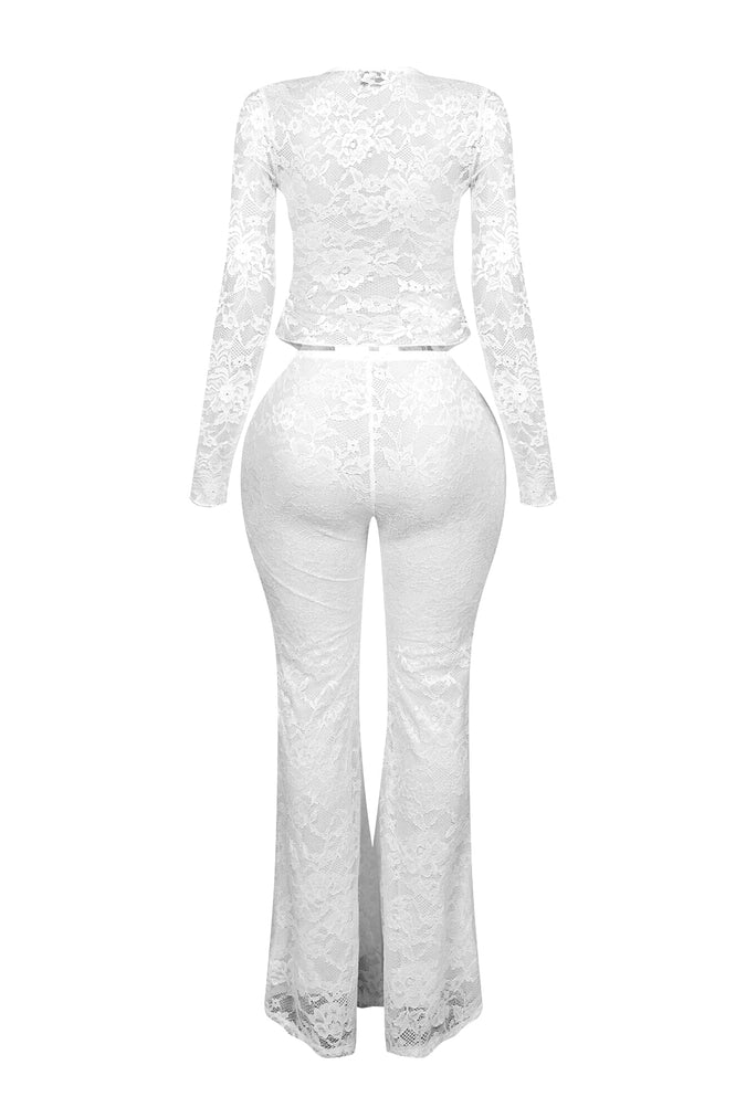 Lace Top & Wide Pants SET