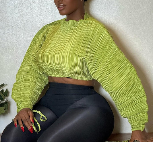 Tilda Shell Pleated Crop Tops