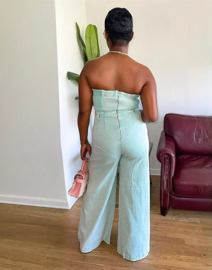 Wide Leg  Bustier Top Jumpsuit