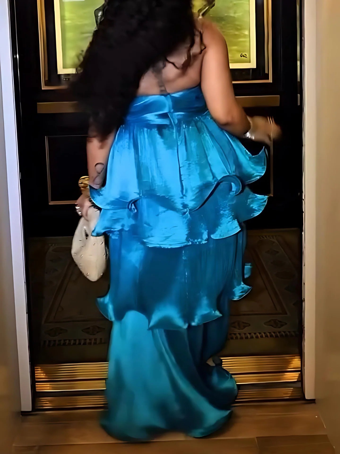Organza Ruffled Tube Dress