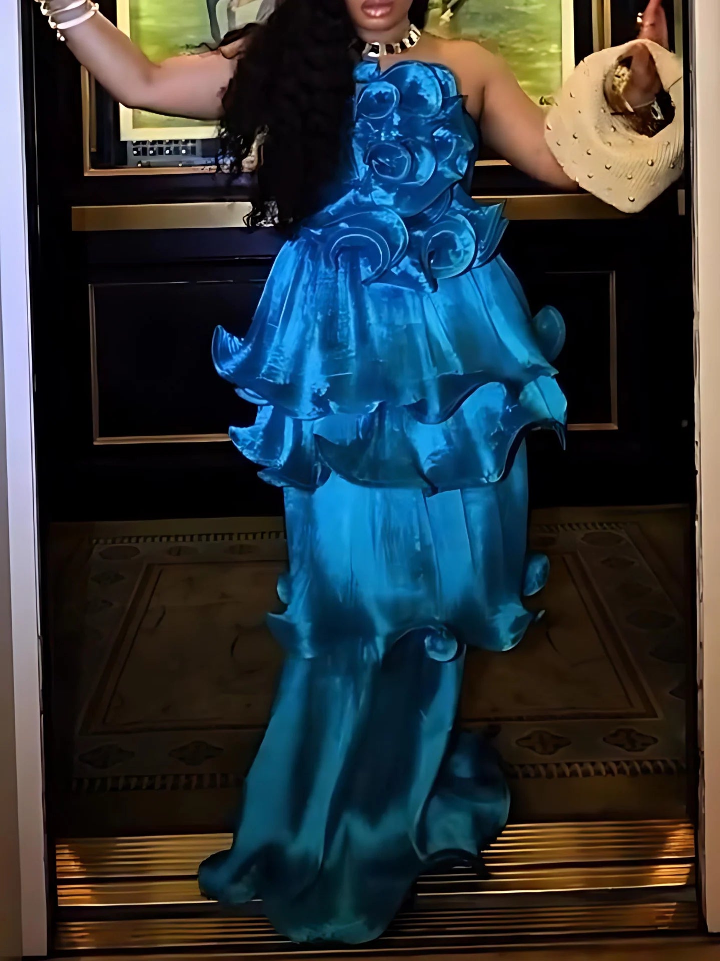 Organza Ruffled Tube Dress