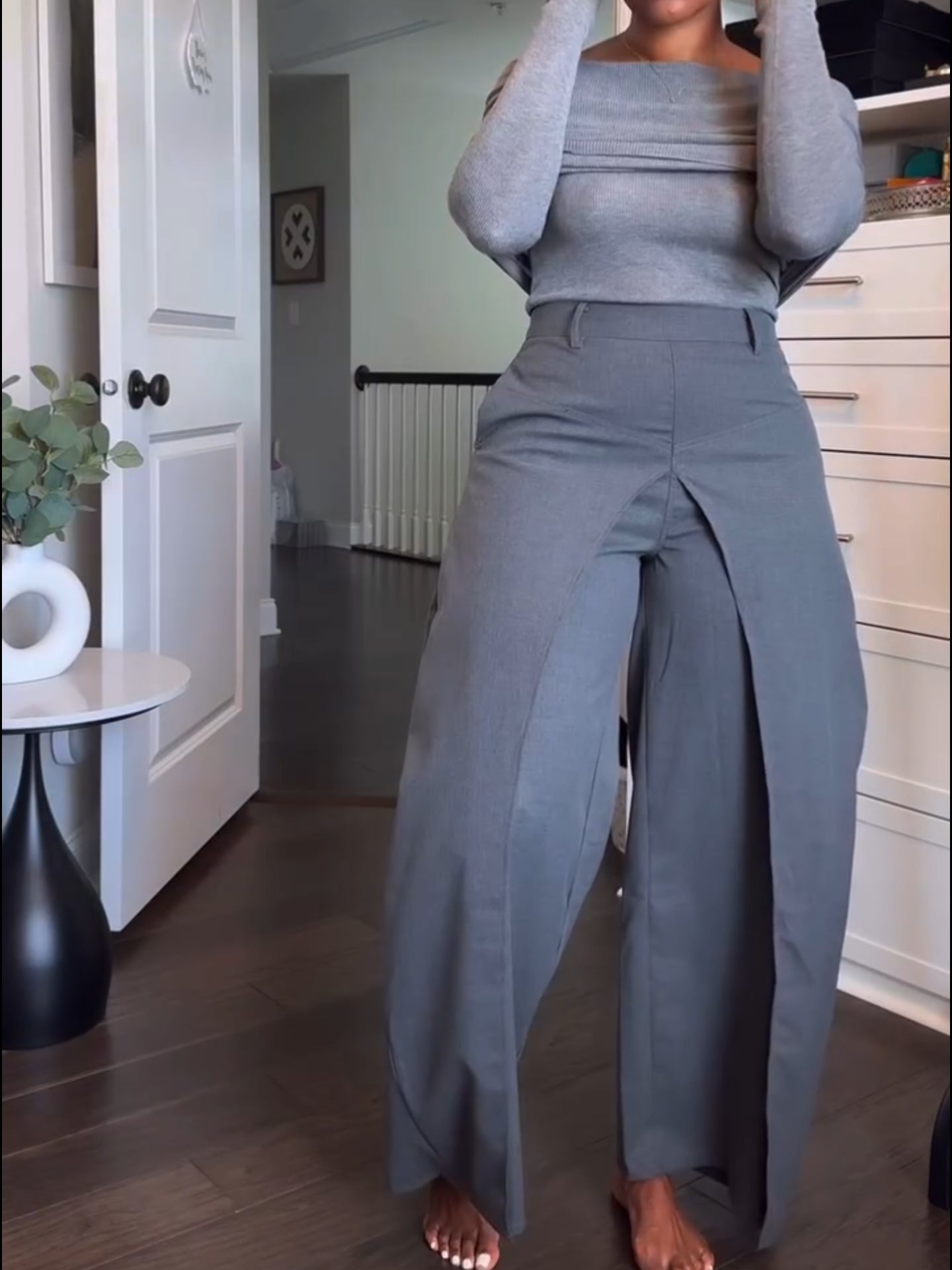 Casual Split Carrot Pants
