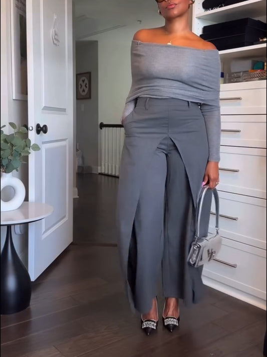 Casual Split Carrot Pants