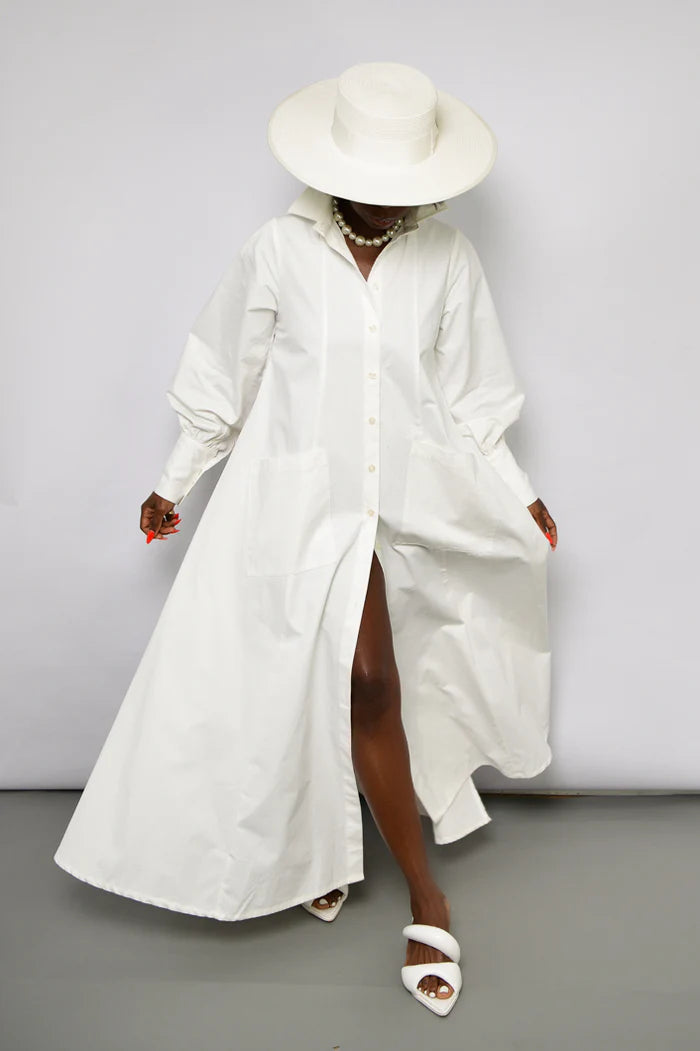 Maxi Flared Shirt Dress