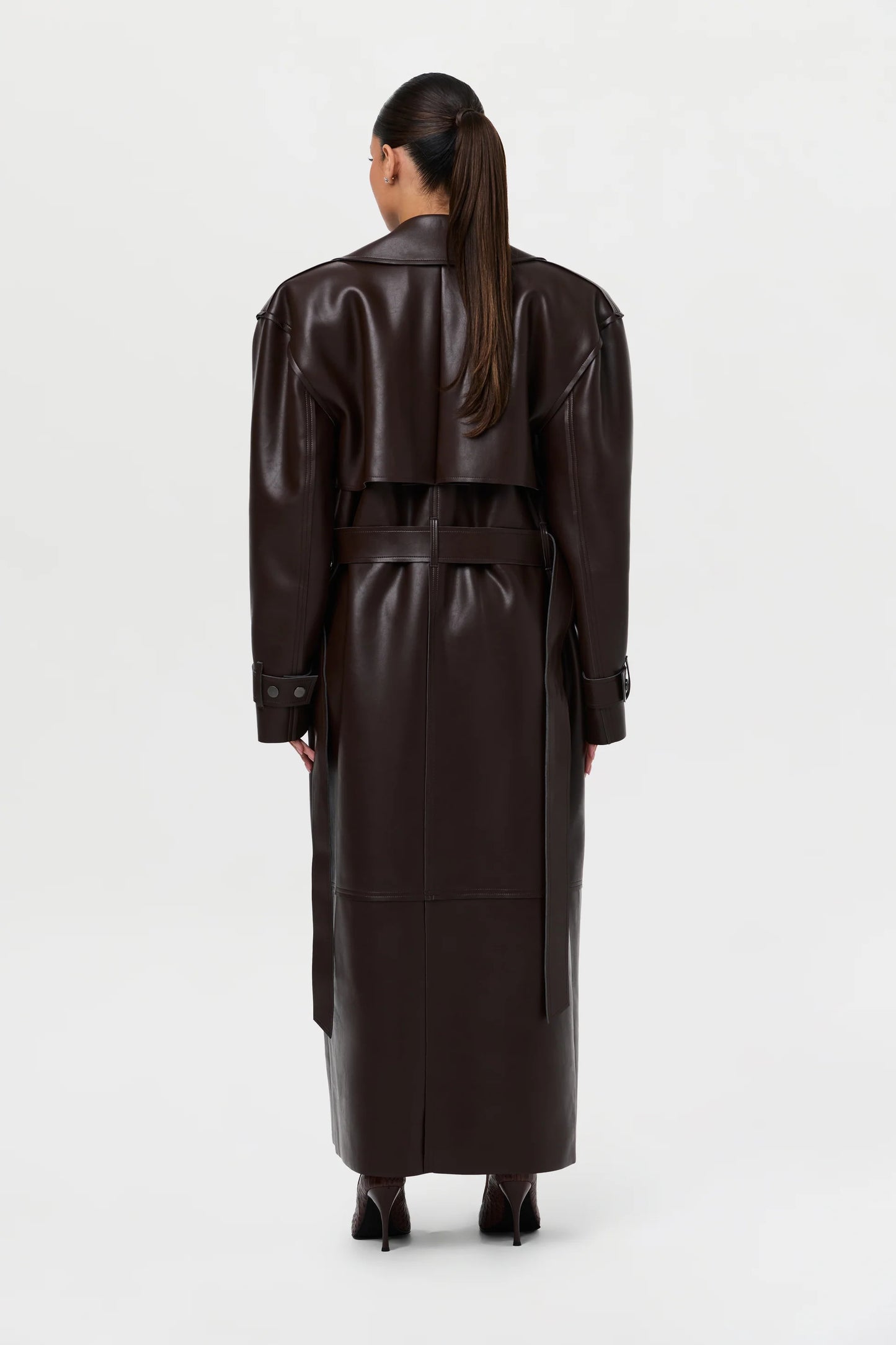 Vegan Leather Trench Coat