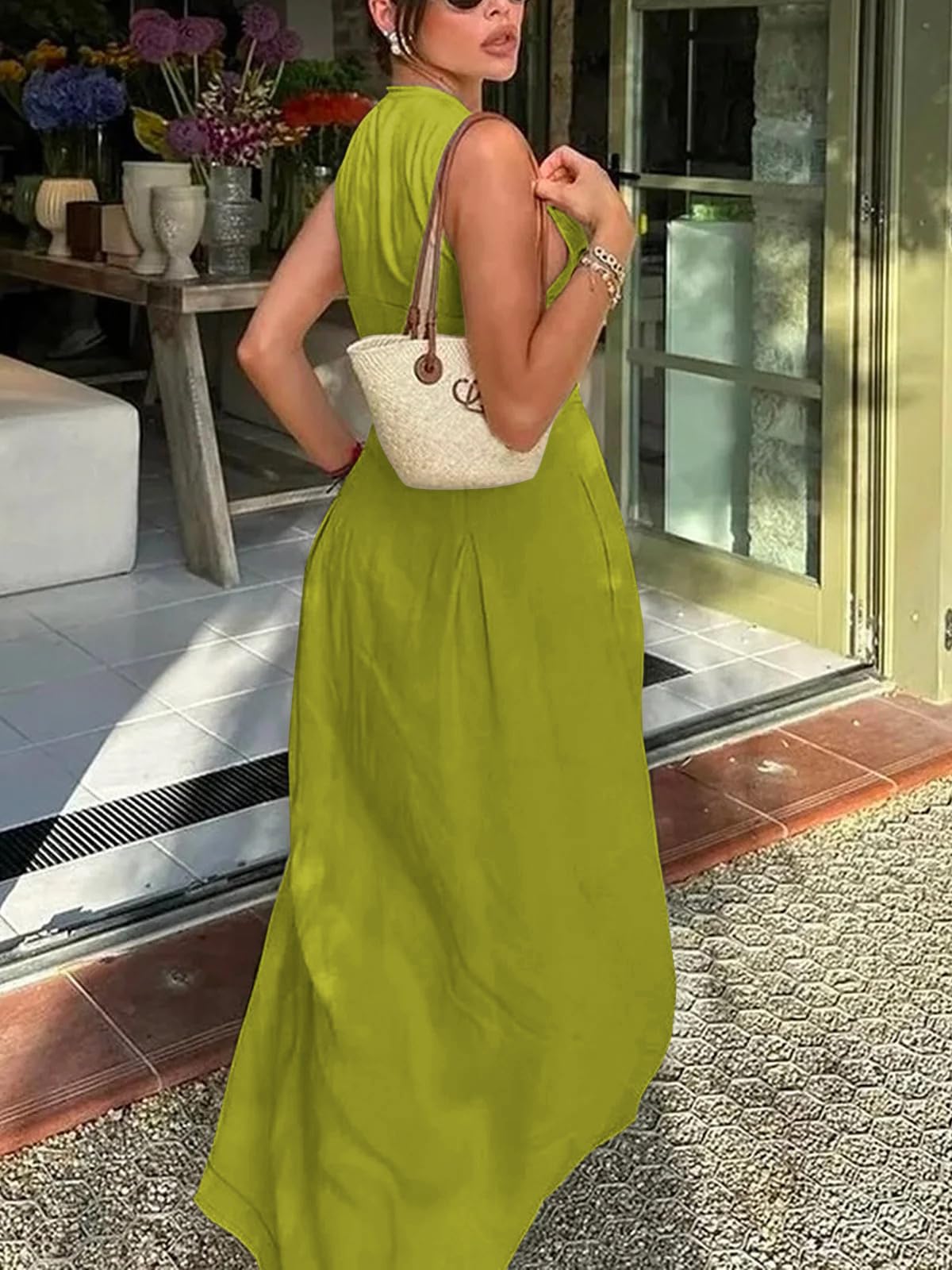 Casual Sleeveless Zippered Maxi Dress