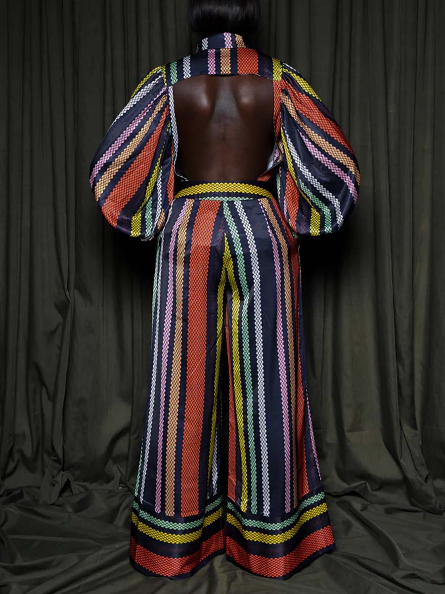 Open Back Printed Two Piece Sets