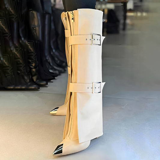 Fashion Point-Toe Buckle Boots