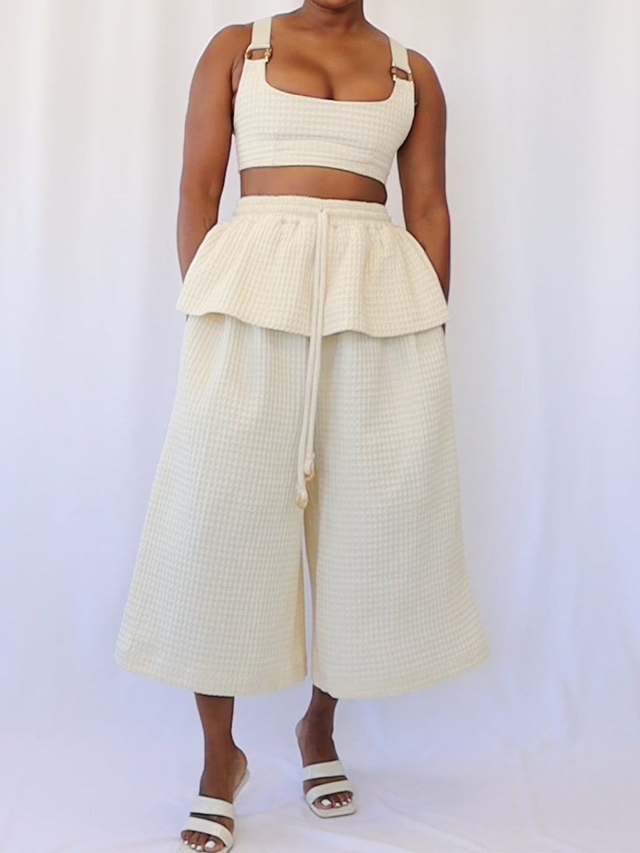 Peplum Waist Two Pieces Set
