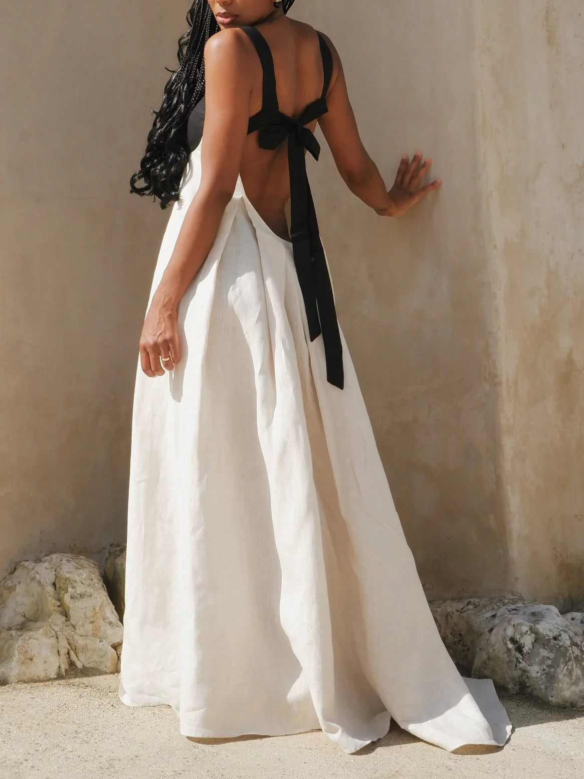 Amelia Cotton Pleat Maxi Dress