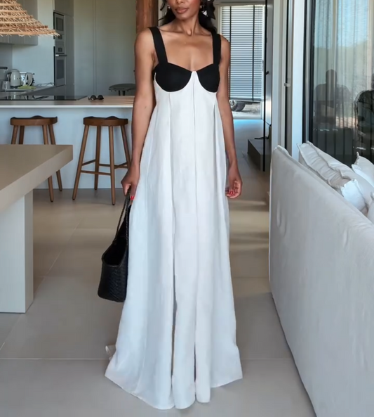 Amelia Cotton Pleat Maxi Dress