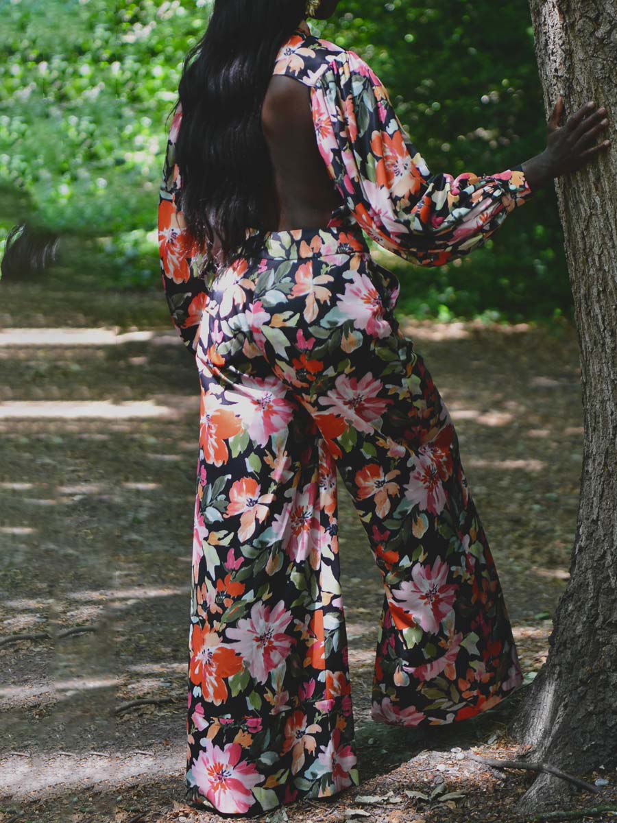 Open Back Printed Two Piece Sets