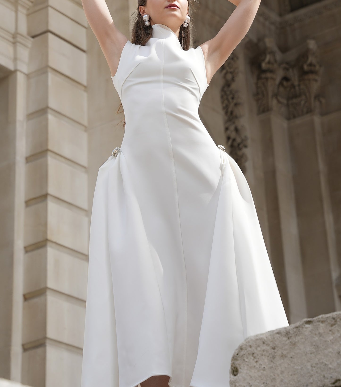 White Sleeveless Maxi Dress