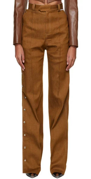 Brown Button Through Jeans